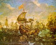 Andries van Eertvelt The Battle of the Spanish Fleet with Dutch Ships in May 1573 During the Siege of Haarlem oil painting